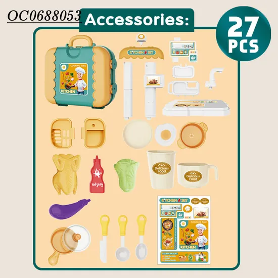 Wholesale Toys Small Pretend Play House Cooking Kitchen Plastic Children House Play Set for Kids