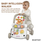 Wholesale Designed Plastic Musical Cartoon Montessori Toy High Quality Educational Standing Baby Walkers with Wheels