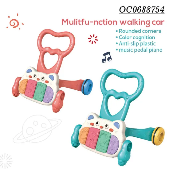 Cheap Plastic Toys Wholesale Designed Educational Standing Baby Learn to Walking Miusical Walker