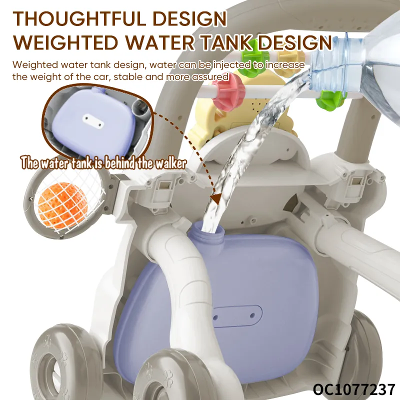 Wholesale Designed Plastic Musical Cartoon Montessori Toy High Quality Educational Standing Baby Walkers with Wheels