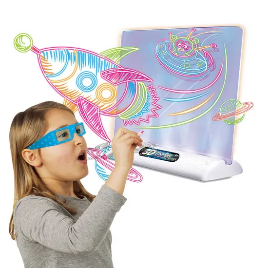 Montessori Smart Magic 3D Glasses LCD Light Wholesale Magnetic Drawing Writing Board for Kids