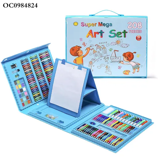 Watercolor Artist Art Materials 208 Pieces Case Children Stationery Popular DIY Pencil Colored Drawing Montessori Educational Toys for Kids