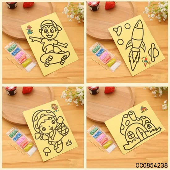 Cartoon Card Craft Popular DIY Coloring Painting Montessori Educational Toys for Kids