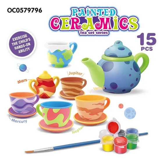 Wholesale Child Ceramics Tea Set Kits Popular DIY Montessori Handmade Toy