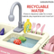 Kid Kitchen Electric Tool Set Sink Water Spray Pretend Play Vegetable Fruit Food Toy