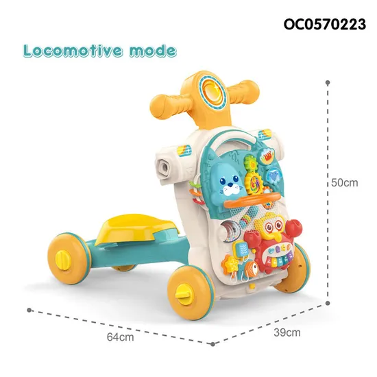 New 4 in 1 Multifunction Push Musical Wholesale Designed Educational Infant Standing Baby Walkers Toy