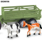 High Quality Kids Farm Learning PVC Cow Horse Animals Transport Trucks Children RC Tractor Model Toy Truck