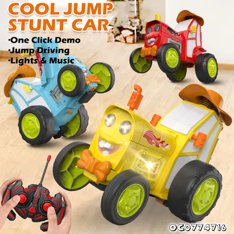 Drift Radio Control Electric Fancy Stunt Model Toys RC Car with Flashing Light and Sound for Kids