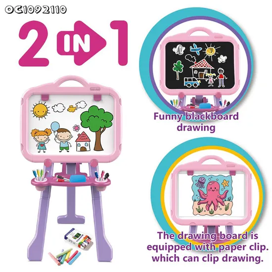 Montessori Creative Double Sided Drawing Board Whiteboard and Chalkboard Kids Children Educative Toys