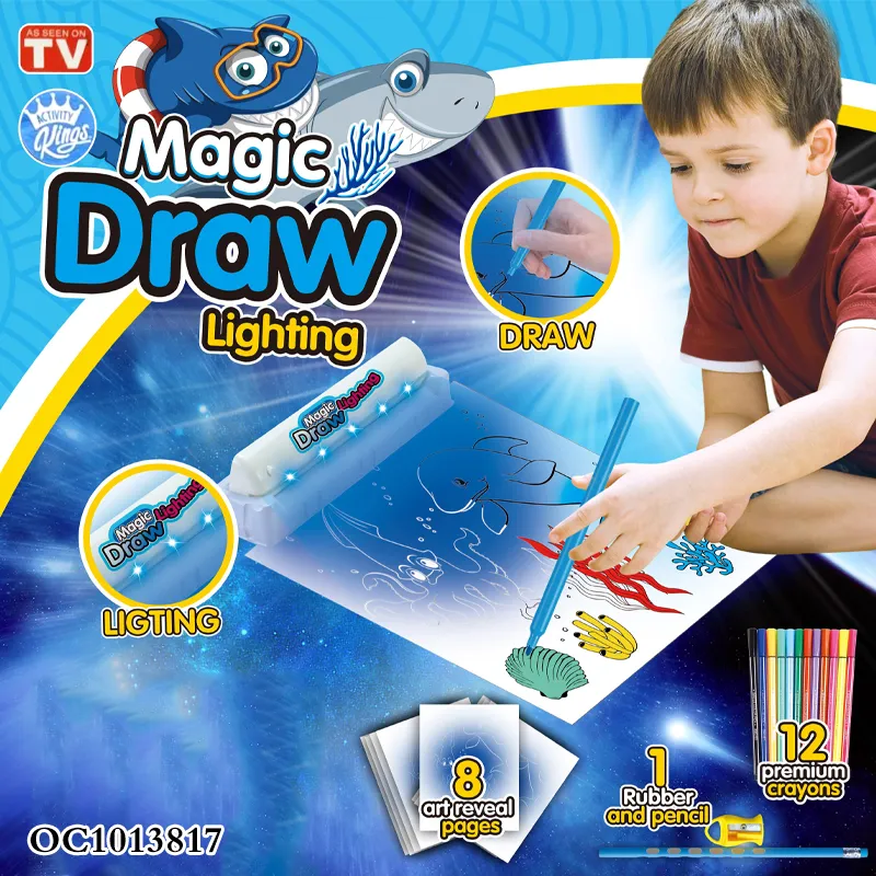 Wholesales Montessori Children LED Light Graffiti Drawing Board Colors Creative Educational Kids Toy
