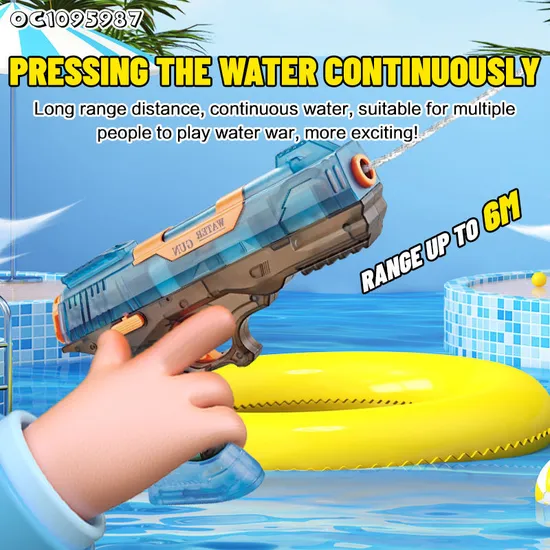 High Speed Continuous Automatic Water Gun Pistol Electric Water Gun Toy Powerful Long Range Shooting Water Gun for Kids