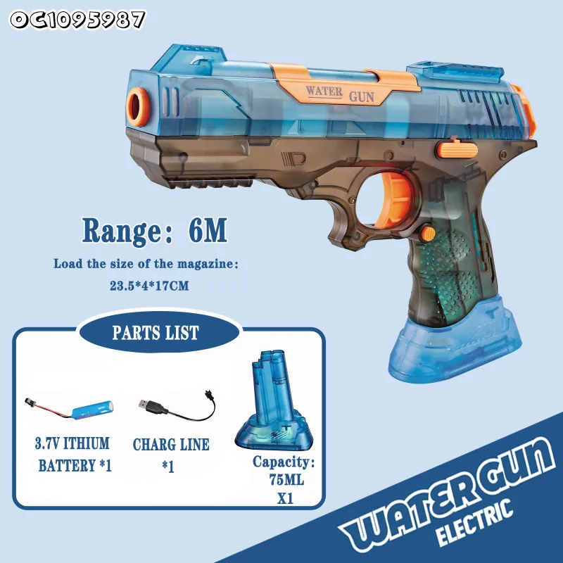High Speed Continuous Automatic Water Gun Pistol Electric Water Gun Toy Powerful Long Range Shooting Water Gun for Kids