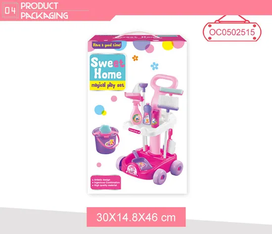 Pretend Play and Preschool Cleaning Tools Trolley Play Tool Set for Children