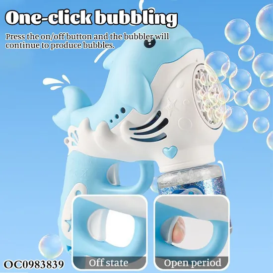 Outdoor Party Games Light up Electric Dolphin Bubble Machine Gun Toys for Kids