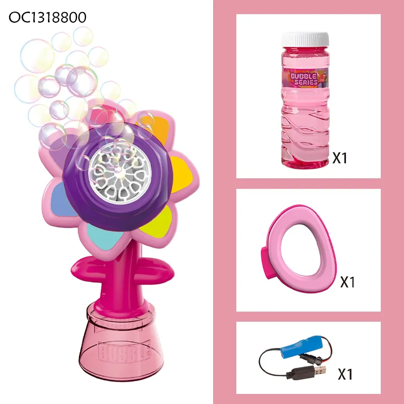 Kids Bubble Machine Blaster Blower Maker Outdoor Toys Plastic LED Lighted up Soap Water Battery Powered Bubble Guns