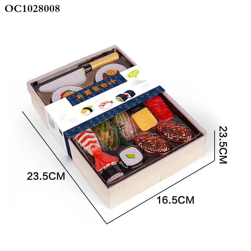 Wholesale Kids Pretend Play Mini Food Cognitive Education Sushi Model for Cutting Children's Plastic Kitchen Toy
