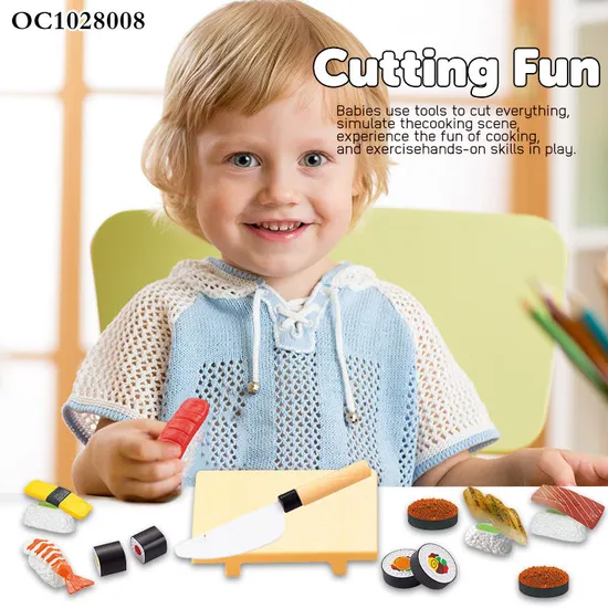 Wholesale Kids Pretend Play Mini Food Cognitive Education Sushi Model for Cutting Children's Plastic Kitchen Toy