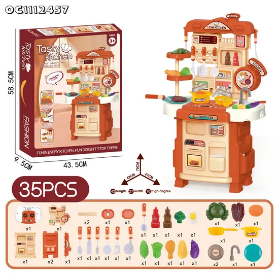 Wholesale Plastic Vegetables and Fruits Kitchen Children House Pretend Play Set Toys for Kids
