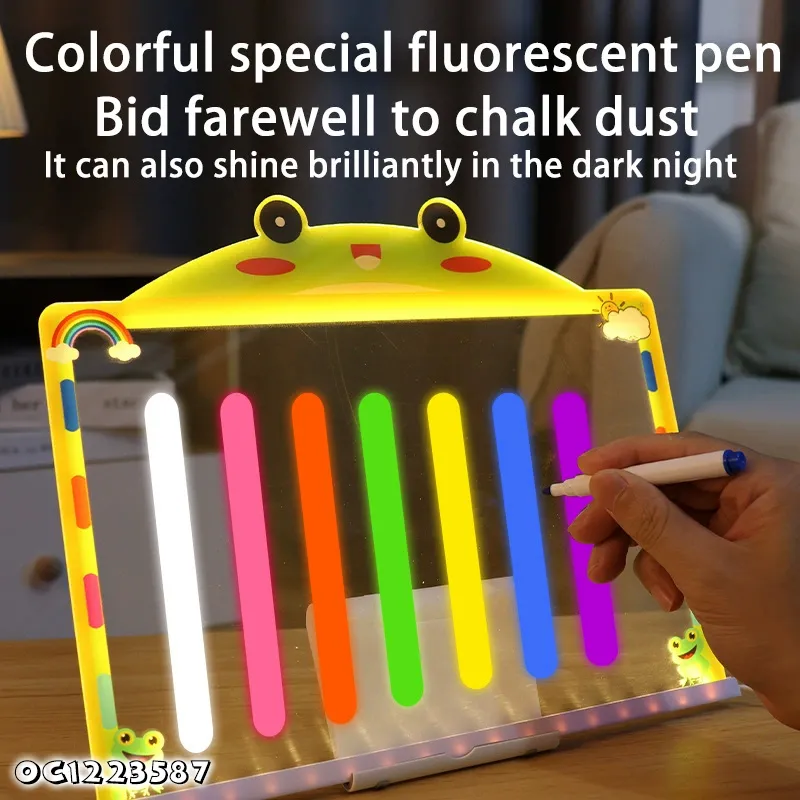 Low Cost Kids Rechargeable Creative LED Glow Drawing Board for Children Educational Toy