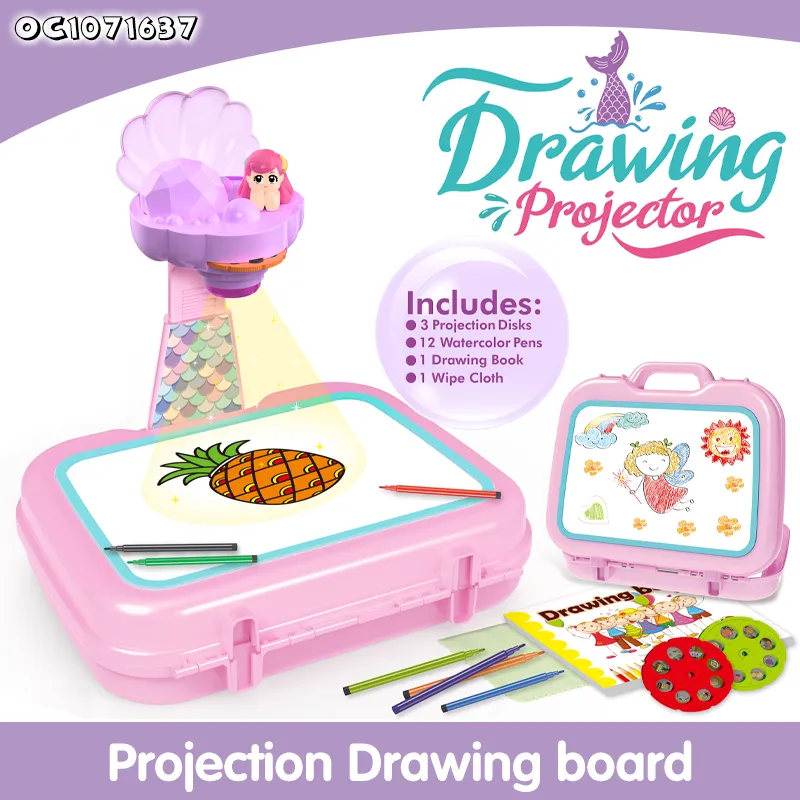 Montessori Education Pad Flashlight Slide Draw Pad Painting Handwriting Interactive Drawing Projection Plastic Light Toy for Kids