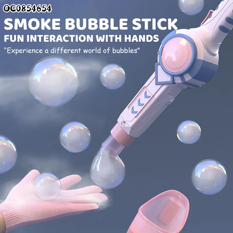 Kids Electronic Toy Smoke Stick Soap Bubble Machine with Light Music