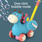 Children Outdoor Games Giraffe Animal Cart Kids Cartoon Bubble Toy with Music