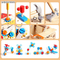 Screws and Nuts Home Exercise Hand Wooden Educational Toys Construction Equipments Tool Engine Repair Sets Toys for Boys with Storage