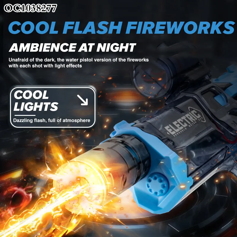 Handheld Summer Pool Water Game Toys High Powered Electric Water Gun for Adults Kids with Light