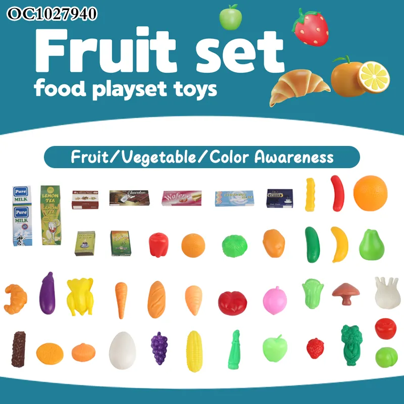 Wholesale Kids Simulation Toys Children Pretend Play Educational Mini Plastic Fruits Vegetables Toys