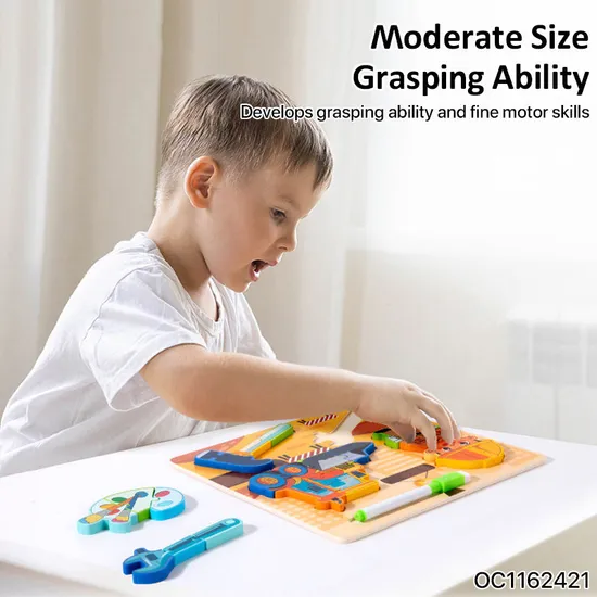 3D Ambulance Kid DIY Wooden Puzzle Toy Intelligence Early Education Vehicle Creative Montessori Toy