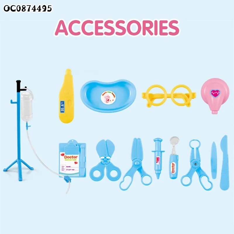 Light Music Plastic Doctor Nurse Pretend Play Ambulance Car Montessori Doctor Play Set Kit for Kids