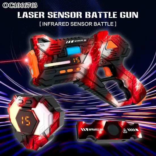 4PCS Funny Electric Interactive Battle Multiplayer Shoot Gun Games Vest Receiver Novelty Plastic Toy Gun