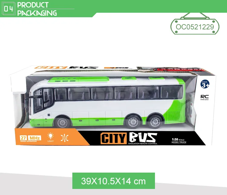 Wholesale 1: 30 Scale 4 Channels Mini Plastic City Remote Control Bus Toy Car
