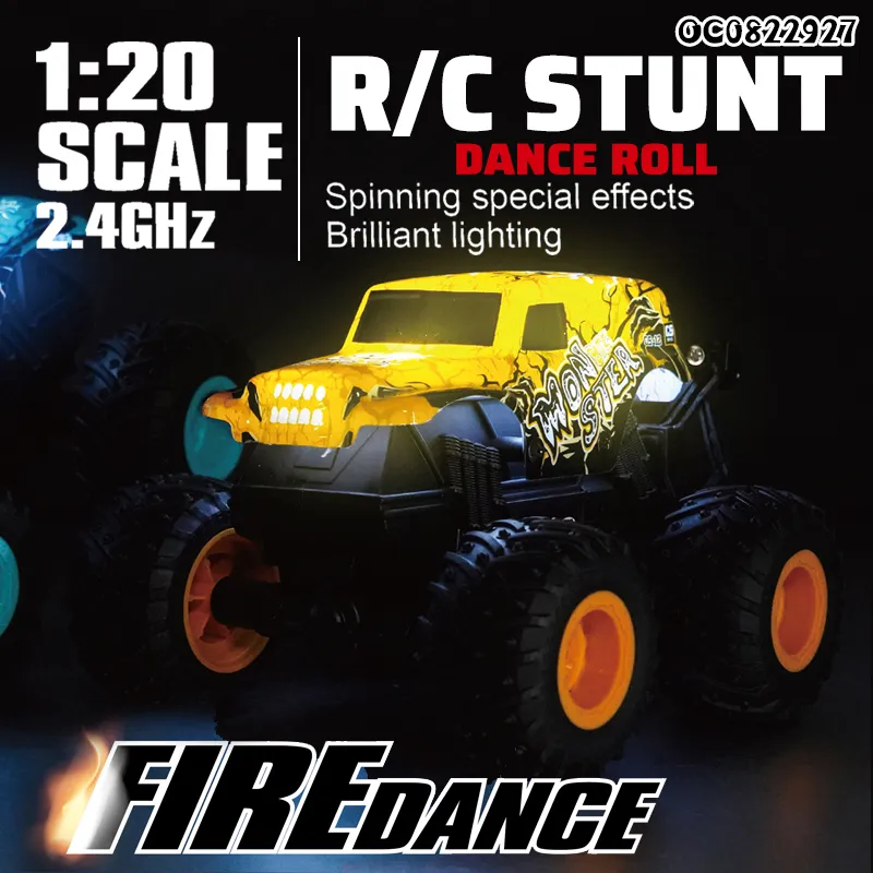Plastic 1: 20 Scale Remote Control Toy 360 Deqree Rotation RC Stunt Dancing Model Toys Car for Kids