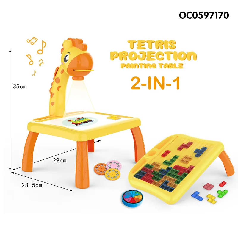 Montessori Wholesale LED Art Games Table Drawing Board with Building Blocks