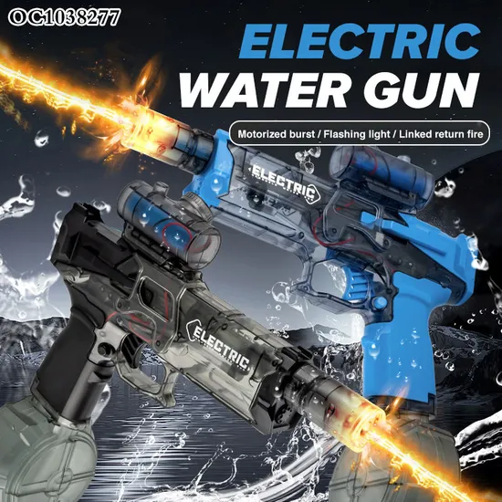 Handheld Summer Pool Water Game Toys High Powered Electric Water Gun for Adults Kids with Light