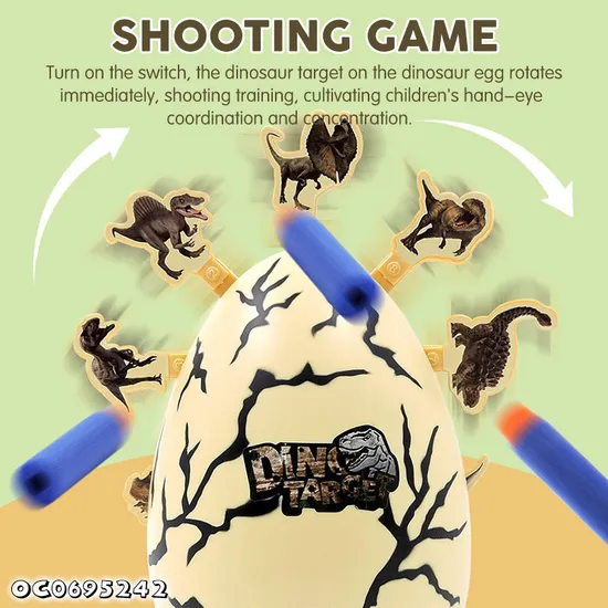 Plastic Indoor Shooting Electronic Rotating Movable Target Stand Game Dinosaur Guns Sniper Soft Bullet Toy Gun with Soft Bullet