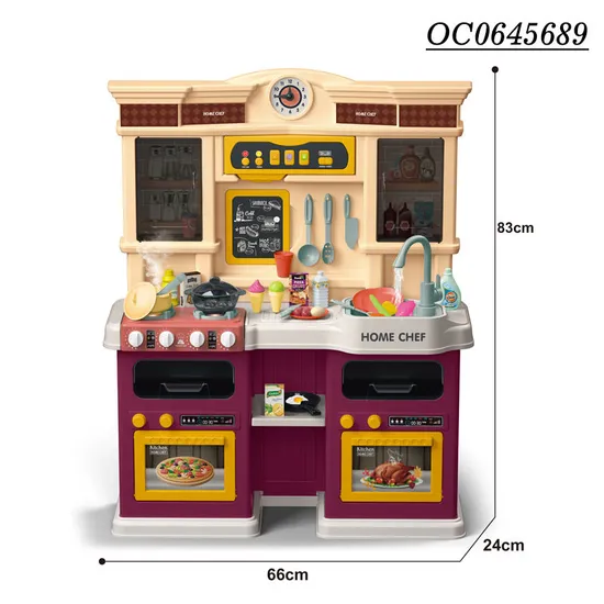 Plastic Cabinet Pretend Home Children House Kitchen Toys Play Set for Kids