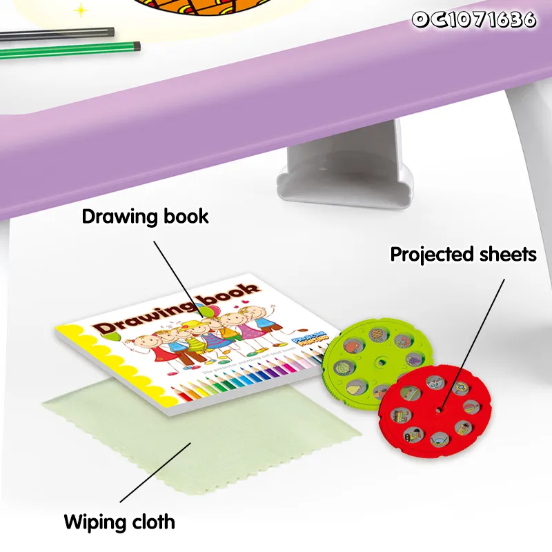 Children LED Projector 12PCS Pen Book Projector Slides Painting Wholesale Magnetic Writing Drawing Table Board