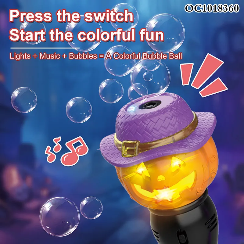 Soap Bubbles Gun Outdoor Play Battery Operated Halloween Bubble Blowing Wand Stick Toy Plastic with Light