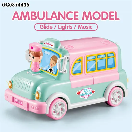 Light Music Plastic Doctor Nurse Pretend Play Ambulance Car Montessori Doctor Play Set Kit for Kids