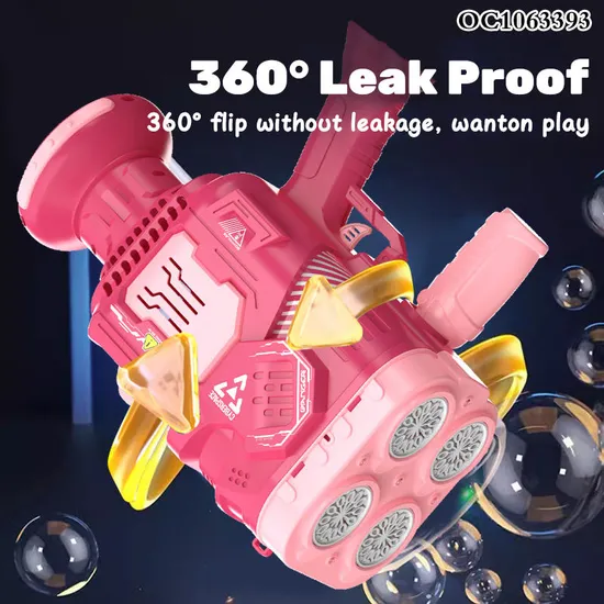 Chilidren Wholesale 48-Hole Battery Operated Rocket Soap Bubble Toy Gun OEM/ODM Plastic Machine with Light Music