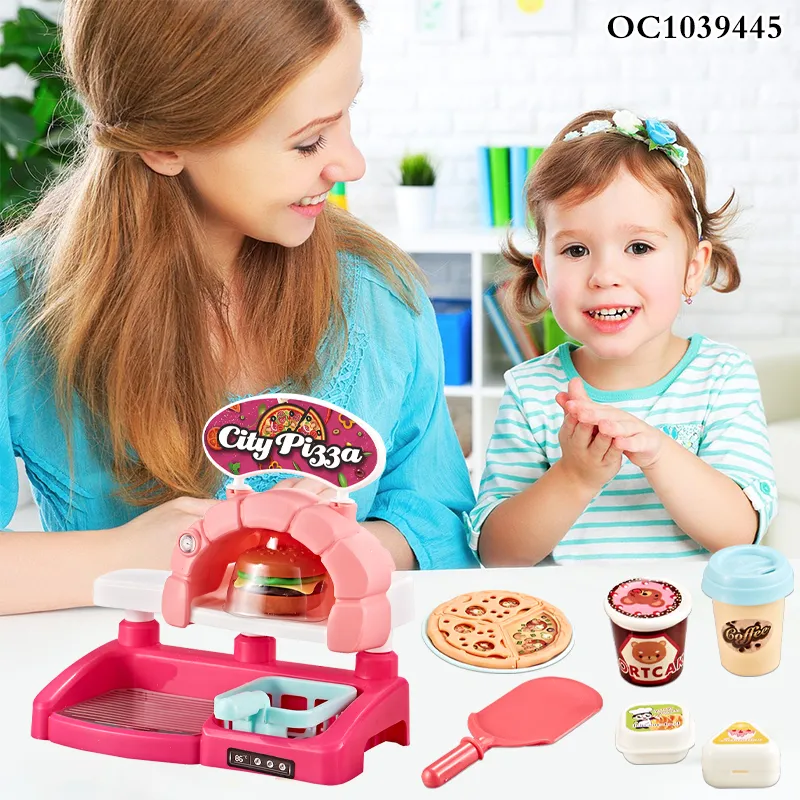 Multi-Accessories Fun Children Tools Pretend Game Fast Food Toys Kids Afternoon Coffee Machine Tea Plastic Toys