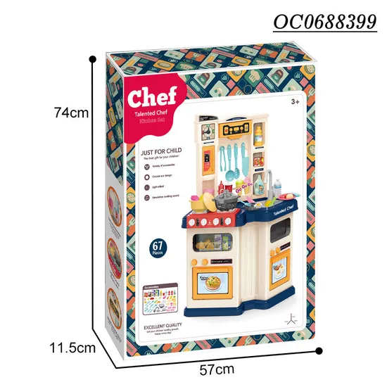 Wholesale Pretend Spraying Water Cooking Big Size Luxury Kitchen Plastic Children House Play Set Toys for Kids