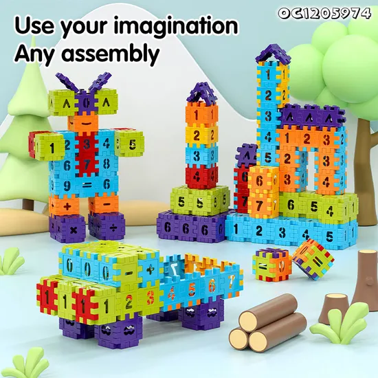 Wholesale Educational Montessori Popular DIY Plastic Educational Learning Building Blocks Toy