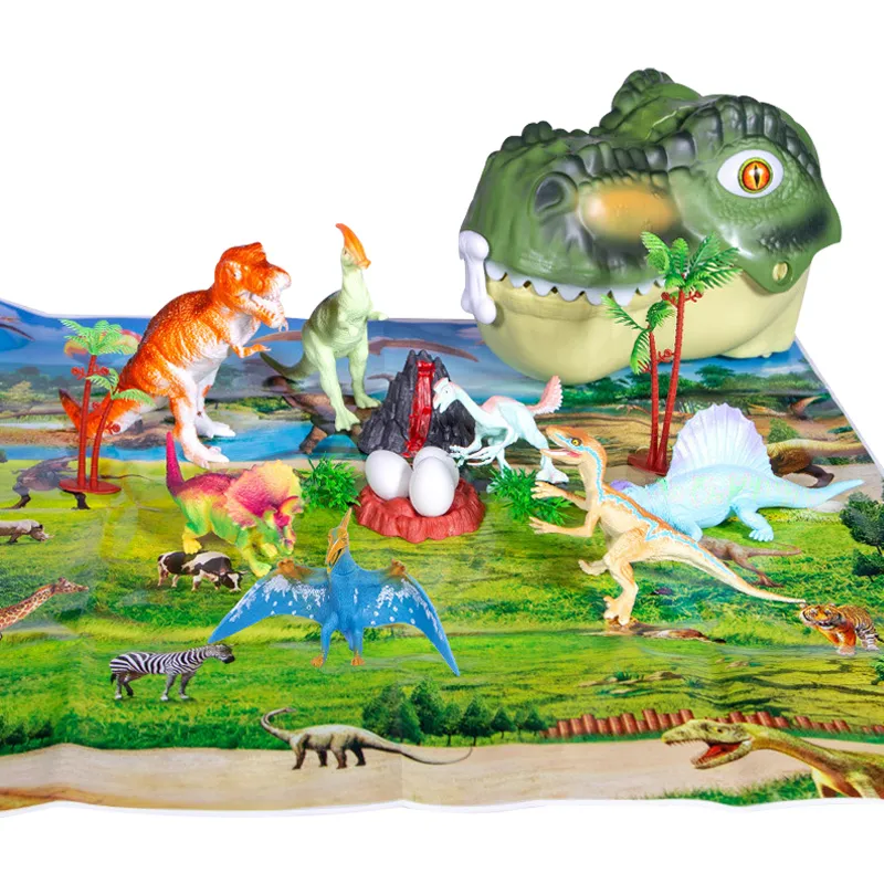 Plastic Dinosaur Storage Box Small Jurassic PVC Animal Toys Packaged Animal Simulation Dinosaur Model Series Toy for Boys
