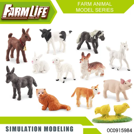 Wholesale Montessori Educational Plastic Realistic Model Farm Animals Set Educational Toys