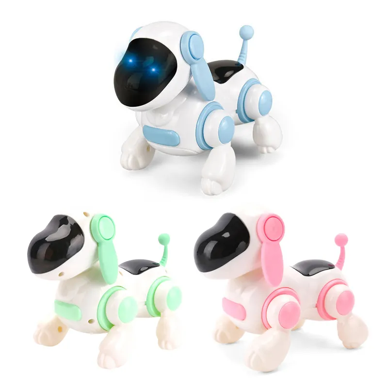 Popular Plastic Battery Operated Animals Walking Electronic Robot Dog Model Light Music Toys Dog for Kids