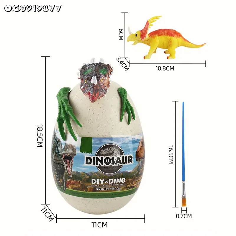 Assembling Toy Dinosaur Model Educational Handmade Graffiti Craft Toy Color Dinosaur Parts Plaster Paint Game Boy Toy