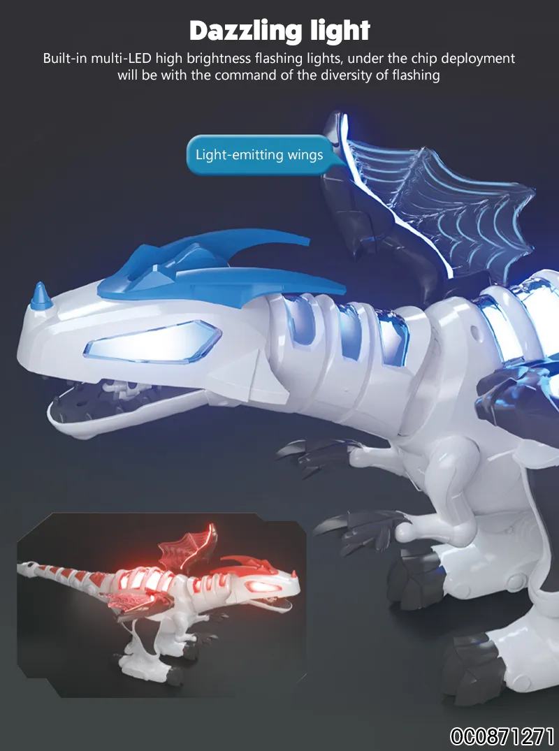 Wholesale Remote Control Walking LED RC Dinosaur Robot Battle Toy with Mist Spray